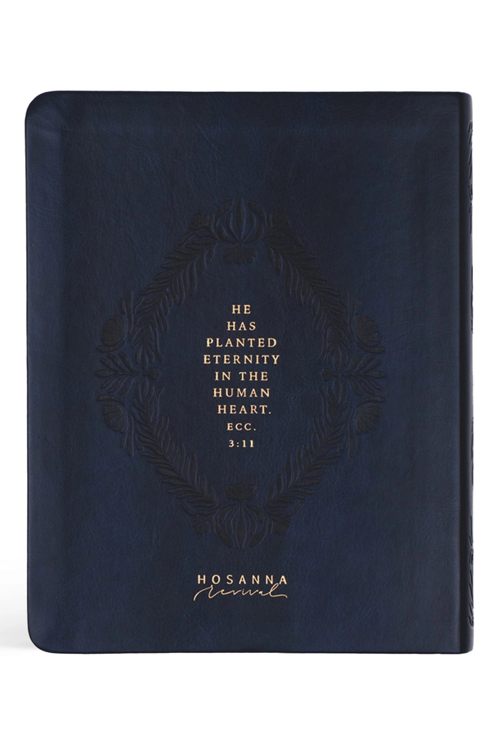 HOSANNA REVIVAL NLT Versailles Notetaking Bible with 218 accessories, open pages showing handwritten notes and Bible text.
