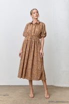 Diana Floral Bubble Sleeve Midi Dress - Be You Boutique