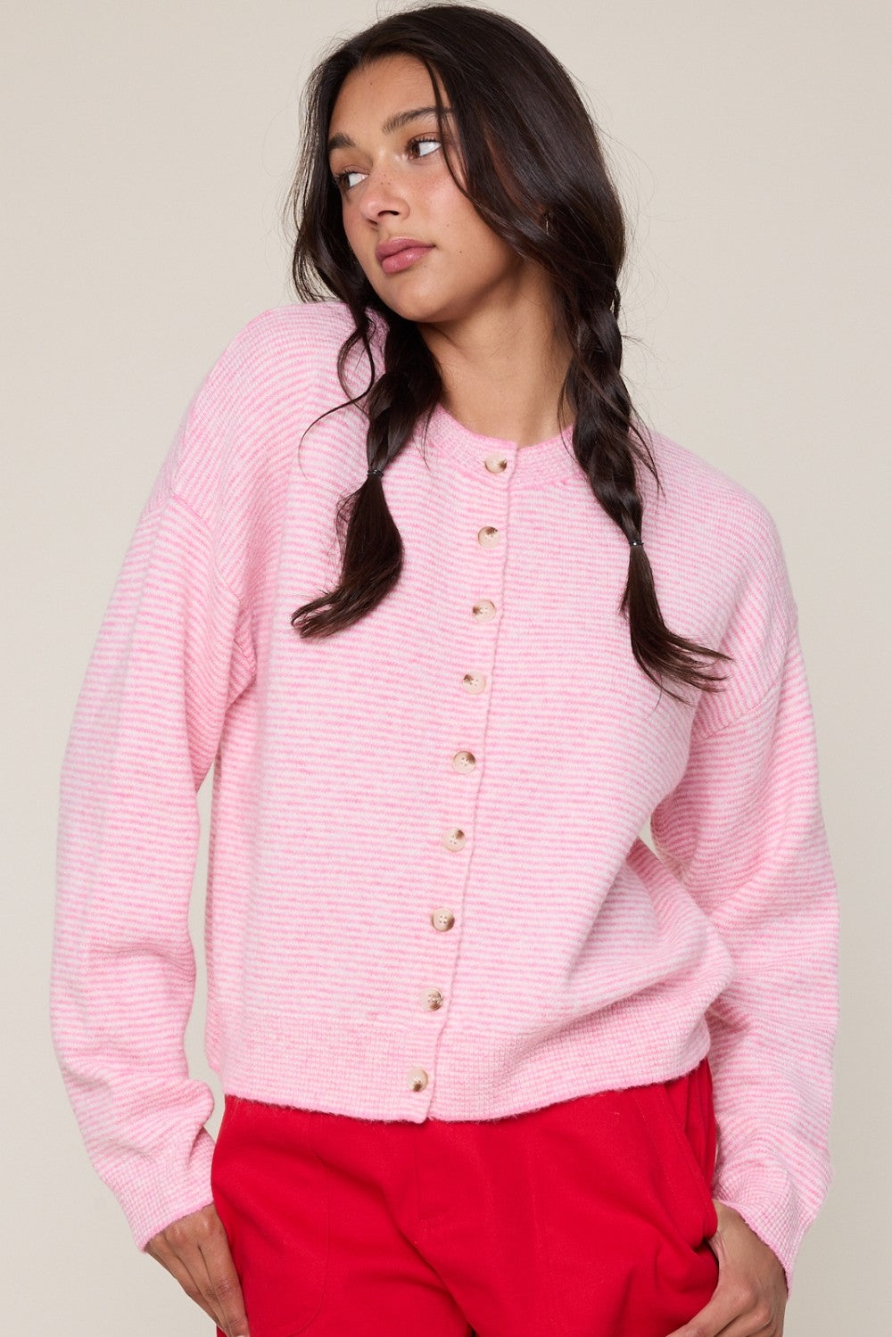 Jameson Striped Button Up Cardigan - Be You Boutique