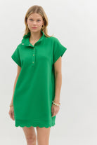 Colleen Jersey Knit Scalloped Trim Dress - Be You Boutique