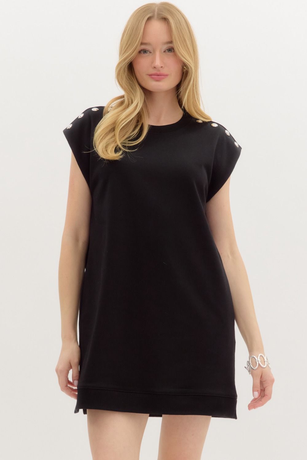Vinnie Shoulder Studded Sleeveless Dress - Be You Boutique
