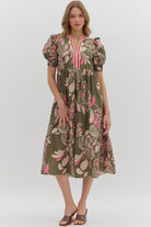 Courtney Paisley Pattern Midi Dress - Be You Boutique