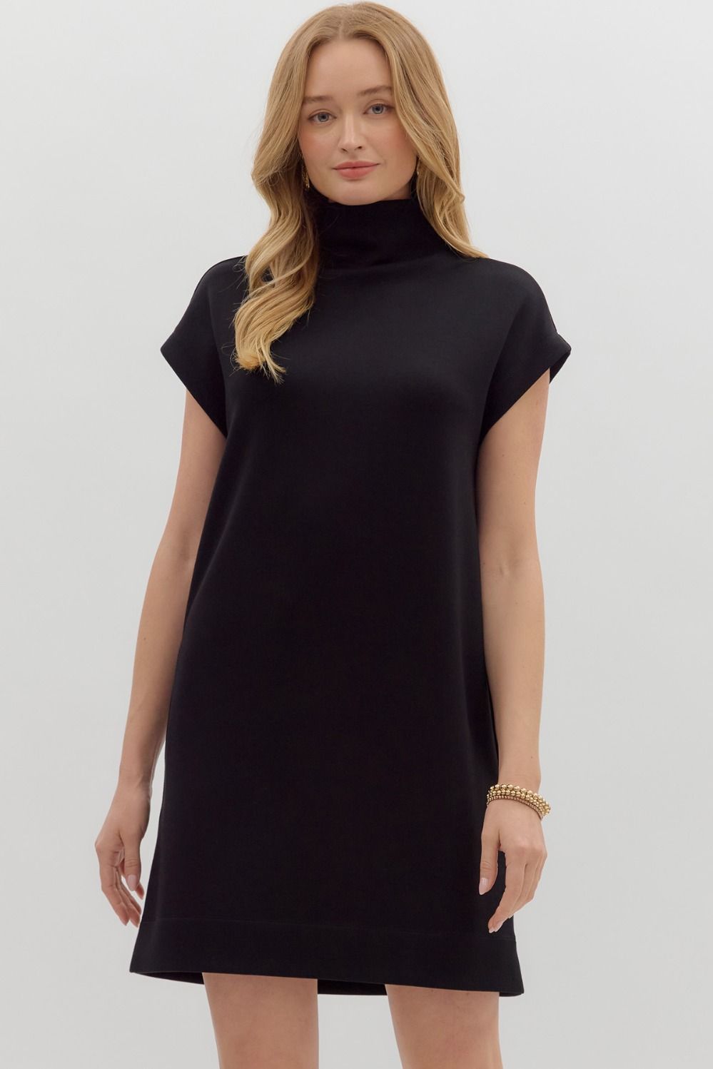 Terri Jersey Mock Neck Dress *waiting on reg* - Be You Boutique