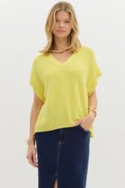 Corina Sweater Knit Short Sleeve Top - Be You Boutique