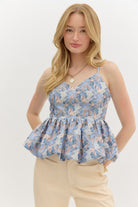 Cayden Floral Peplum Top - Be You Boutique