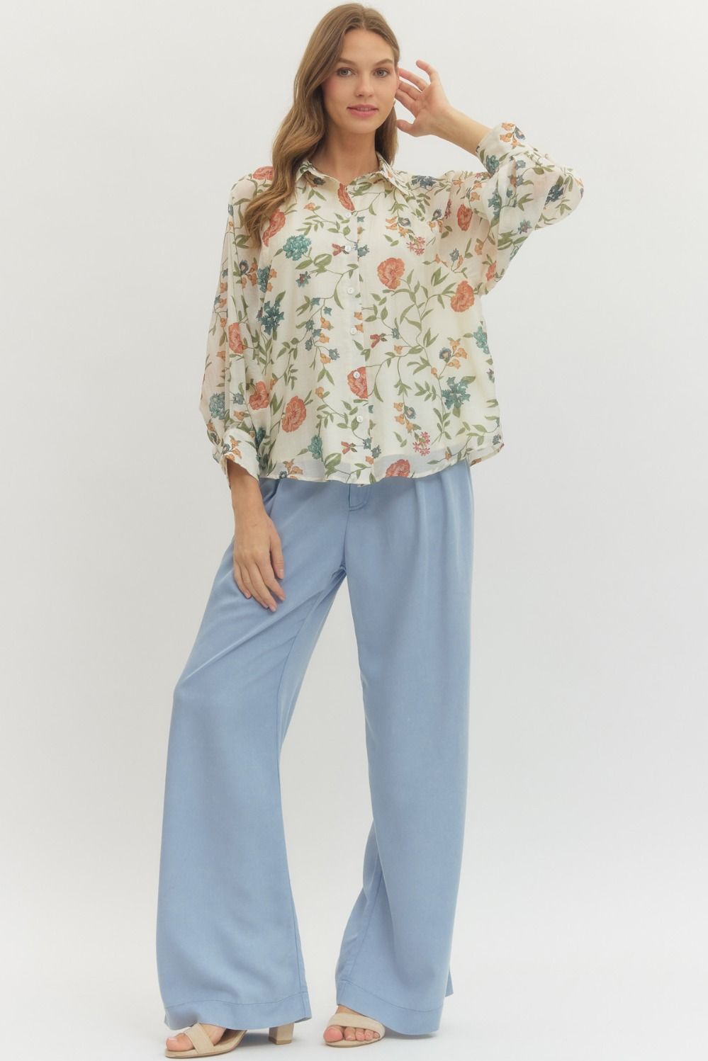 Katy Floral Button Closure Top - Be You Boutique