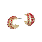 Three Row Red Rhinestone Hoop - Be You Boutique