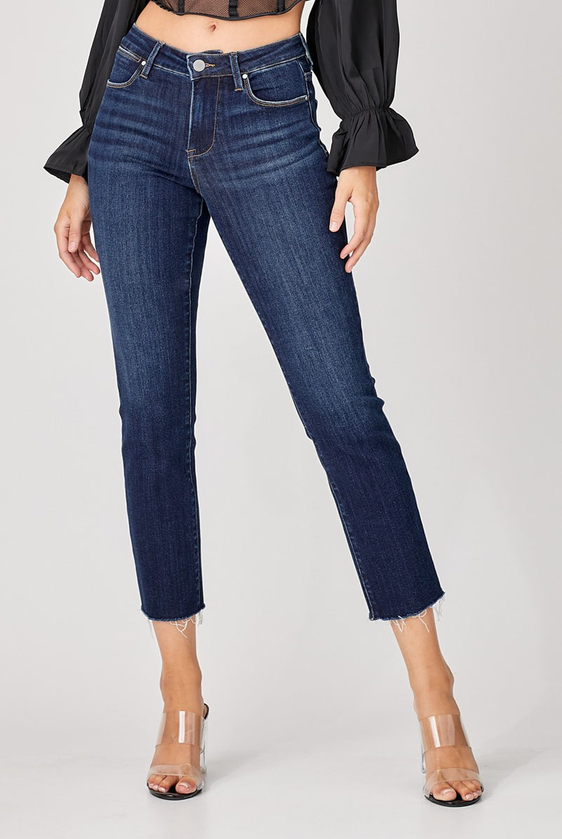 Risen John Mid Rise Straight Raw Edge Jeans - Be You Boutique
