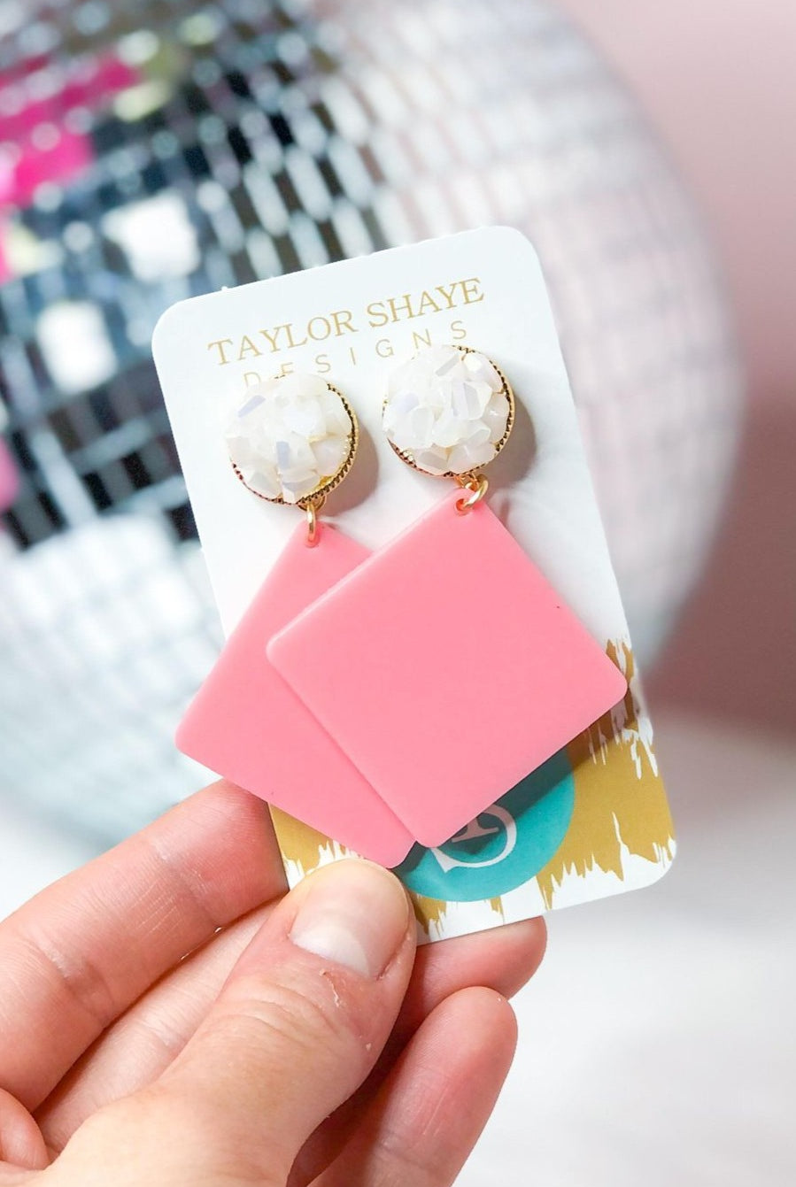 Taylor Shaye Posie Glass Top Drop Earrings - Be You Boutique