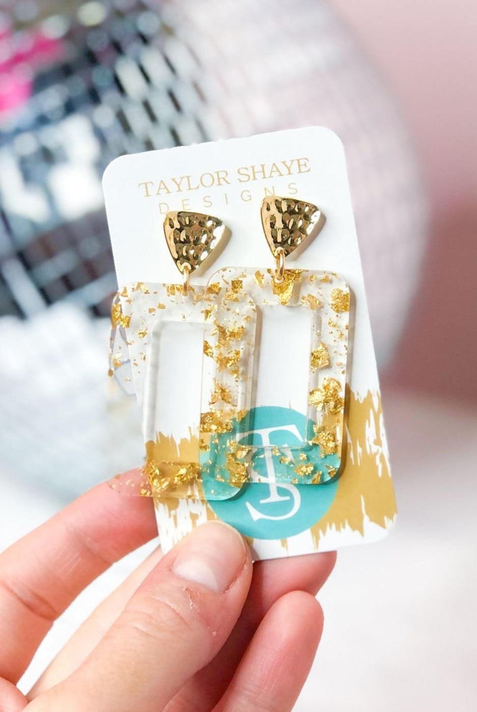 Taylor Shaye Gloria Acrylic Rectangle Drop Earrings - Be You Boutique