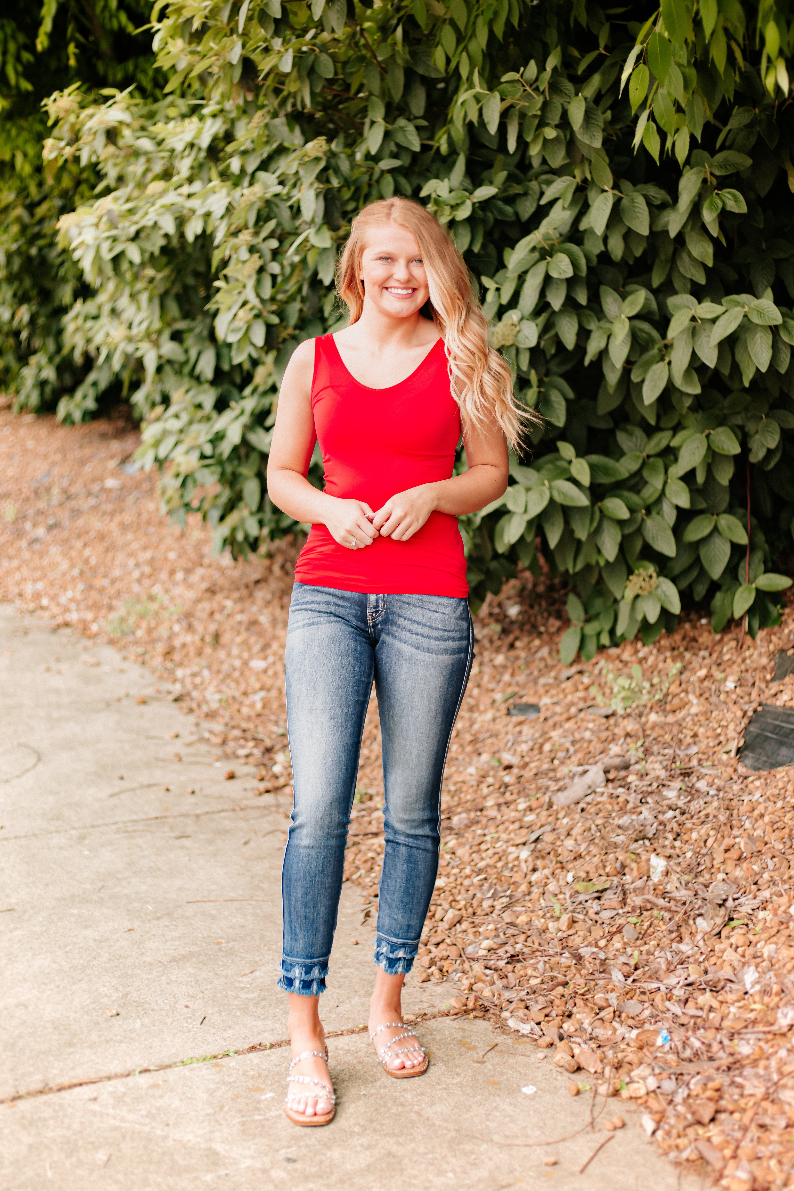 Cathy Basic Reversible Seamless Tank ~ Red - ShopBeYouBoutique