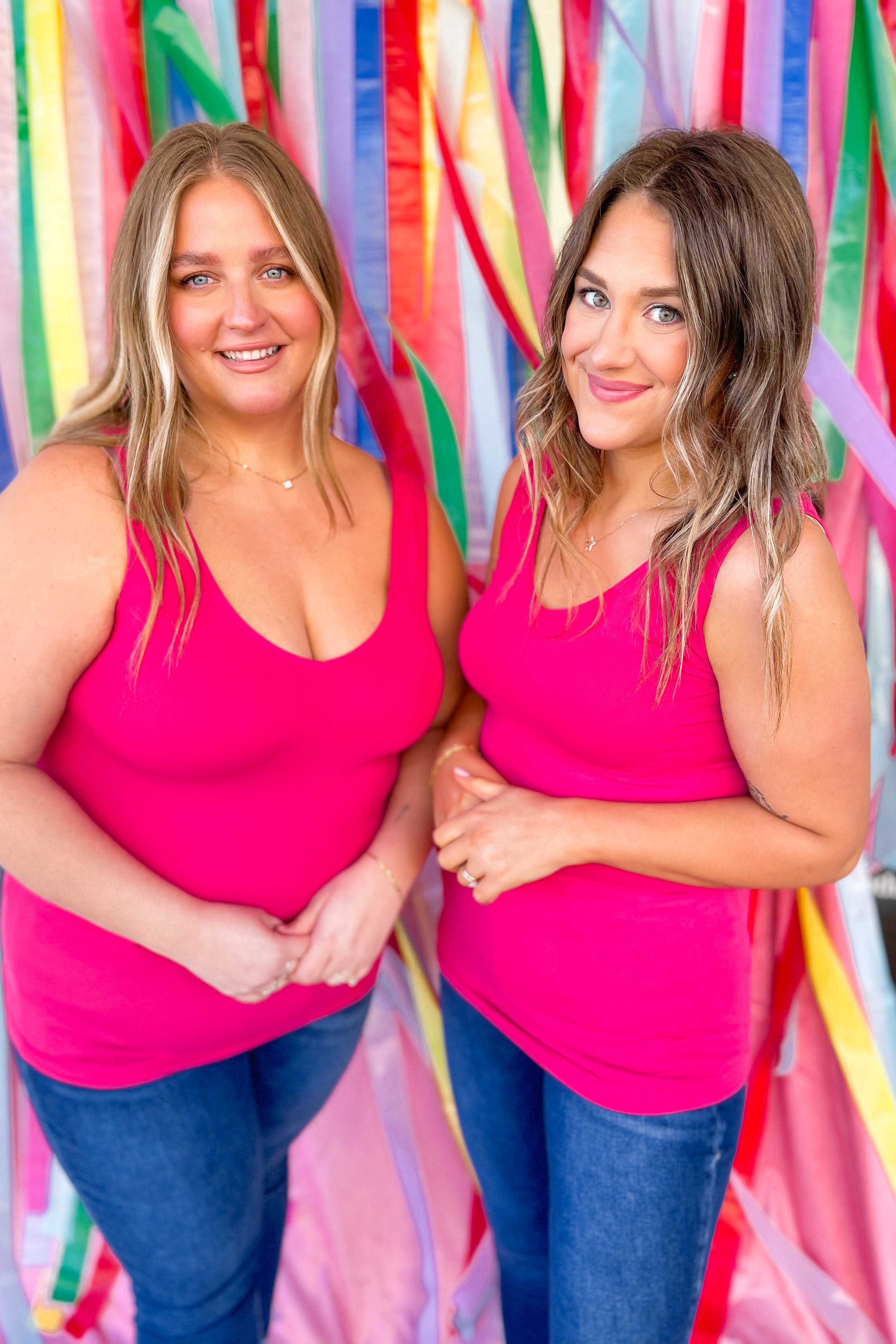 Cathy Basic Reversible Seamless Tank ~ Fuchsia - Be You Boutique