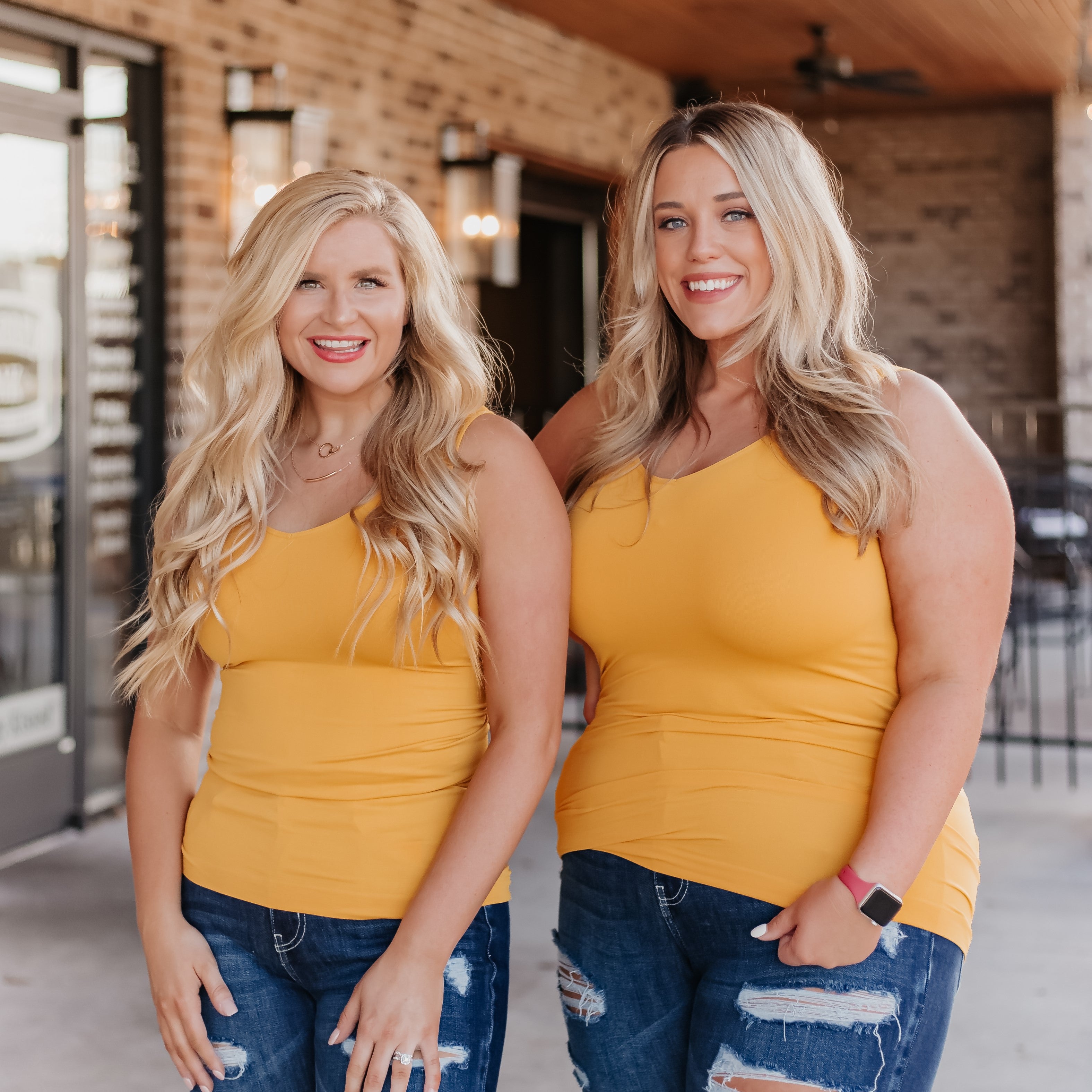 Cathy Basic Reversible Seamless Tank ~ Mustard - Be You Boutique