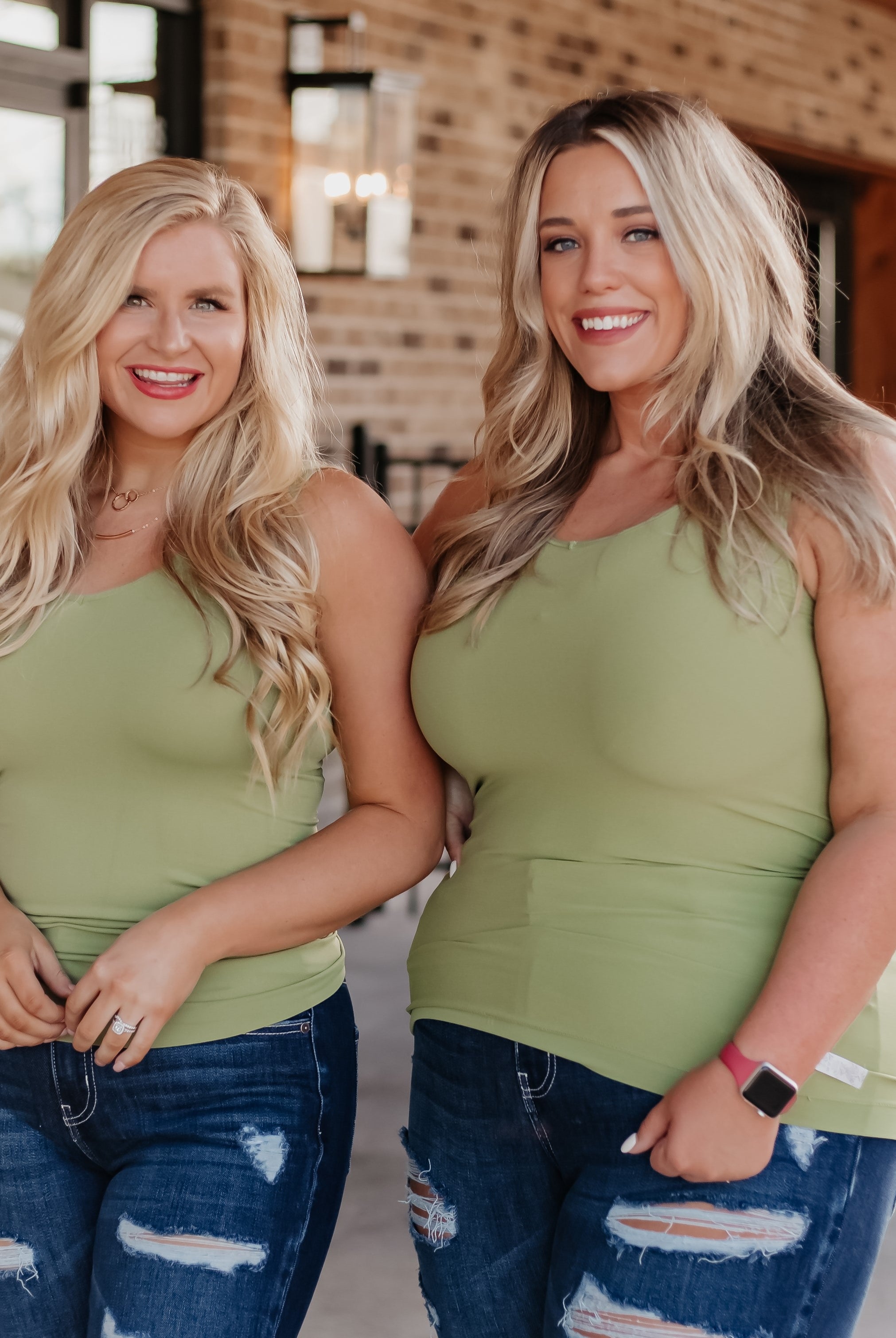 Cathy Basic Reversible Seamless Tank ~ Olive - Be You Boutique