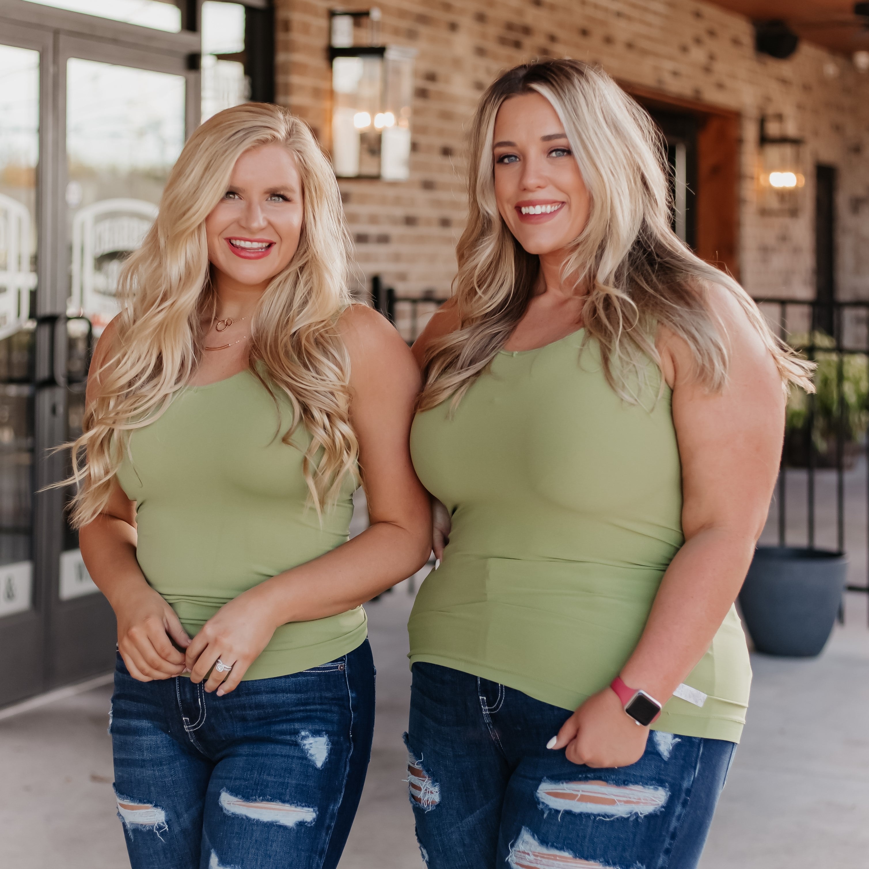 Cathy Basic Reversible Seamless Tank ~ Olive - Be You Boutique