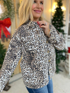 Fancy Animal Print Denim Long Sleeve Jacket - Be You Boutique