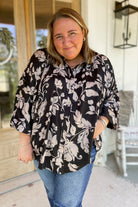 Gentry Printed Mirabelle Satin Long Sleeve Blouse [S-3X] - Be You Boutique