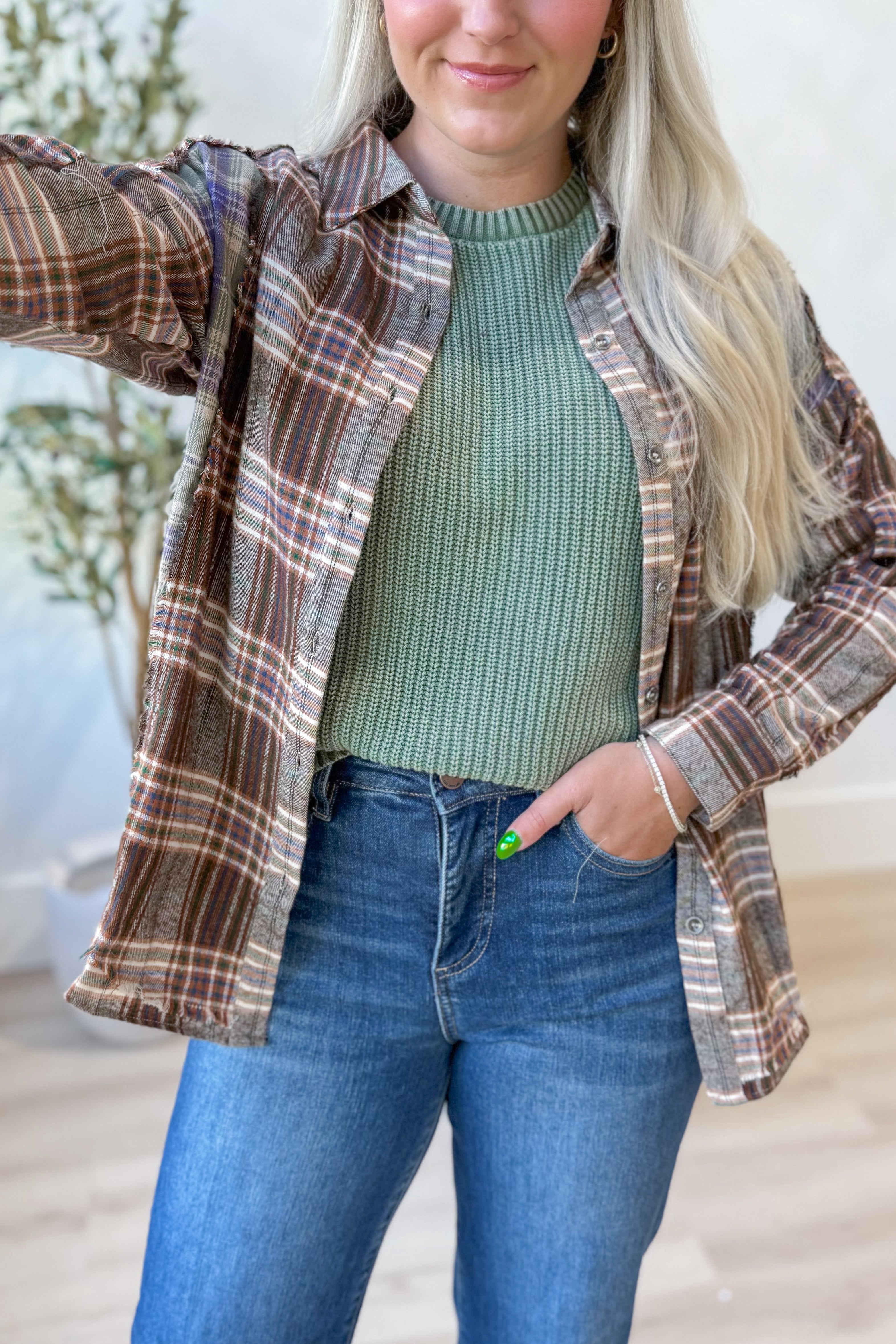 Simpson Plaid Button Down Flannel - Be You Boutique