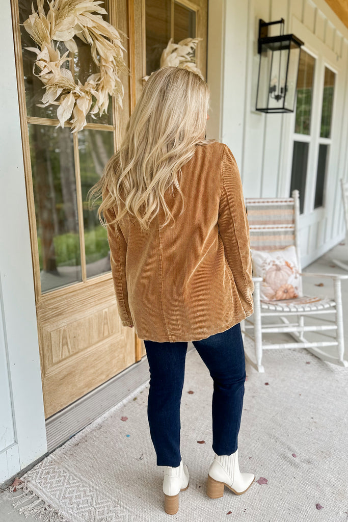 Camilla Double Breasted Button Corduroy Blazer - Be You Boutique
