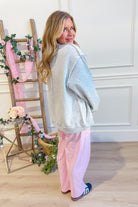 Faith Polka Dot Mock Embroidered Sweatshirt - Be You Boutique