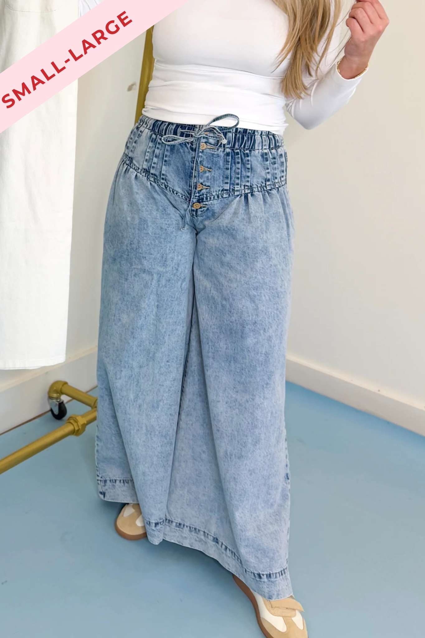 Simpson Mineral Wash Pleated Wide Leg Pant - Be You Boutique