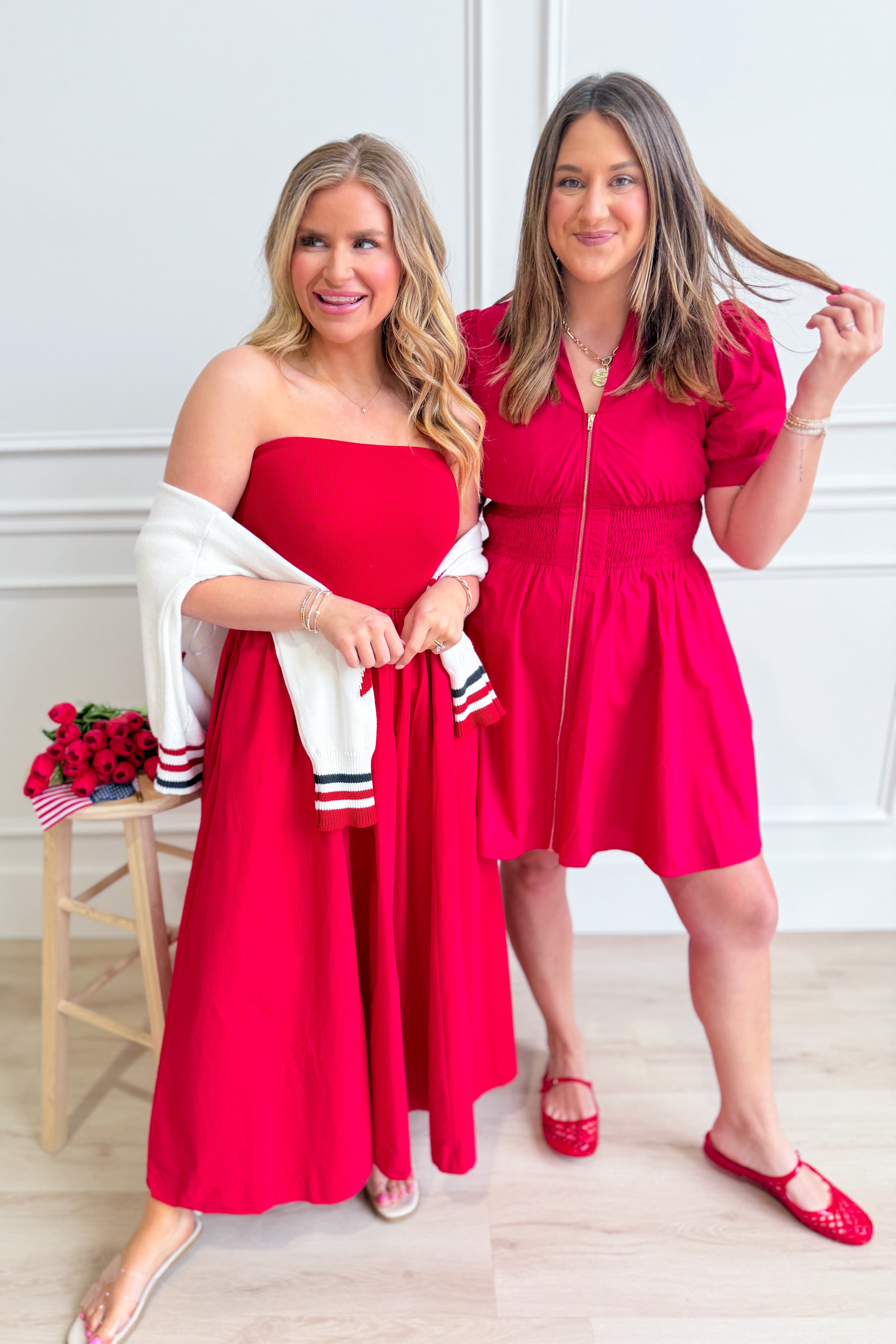 ENTRO Logan smocked waist zip-up dress in a stylish, fitted design with a flattering silhouette and elegant details.