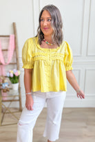 Holly Puff Sleeve Frilly Top - Be You Boutique
