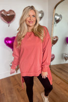 Ruth Hi-Low Long Sleeve Pullover Top - Be You Boutique