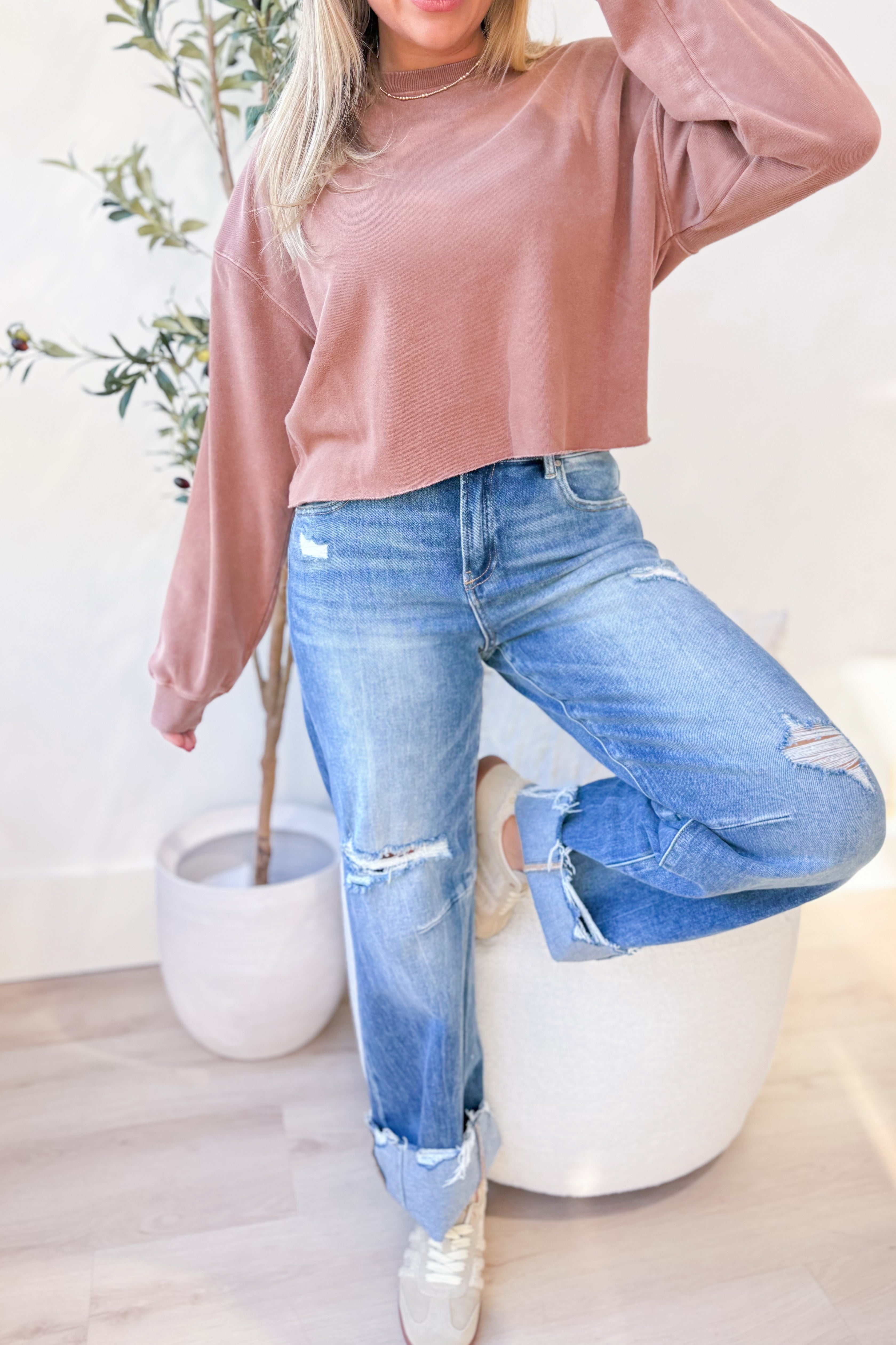 Risen Carter Mid Rise Baggy Wide Leg Jeans [0-3X] - Be You Boutique