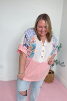 Taylor Patchwork Casual Top - Be You Boutique