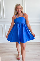 Royal Aegean Blue Short Dress - Be You Boutique