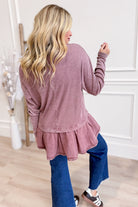 Betsy Rib Twill Ruffle Bottom Washed Tunic - Be You Boutique