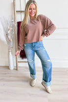 Terry Round Neck Pullover - Be You Boutique