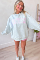 Kentucky Pink Striped Mock Embroidered Sweatshirt from BUCKET LIST, 137 Graphic Sweatshirts, showcasing pink and striped design details.