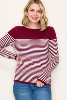 Caroline Boat Neck Striped Sweater - Be You Boutique