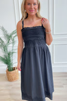 Sarah Lace Applique Midi Dress - Be You Boutique