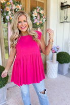 Barrett Round Neck Linen Sleeveless Frayed Tunic Top - Be You Boutique