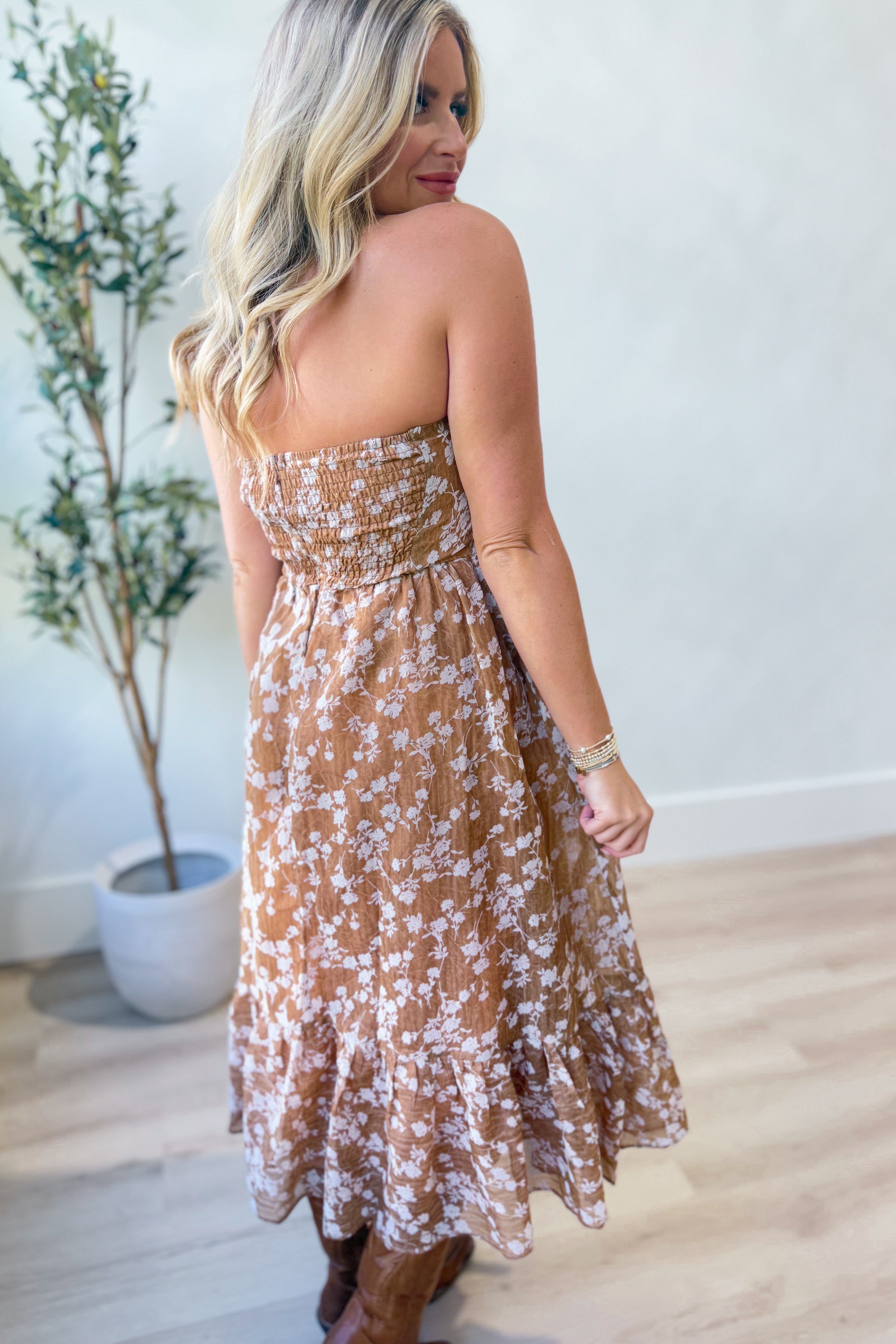 Zoe Fall Floral Ruffle Trim Dress - Be You Boutique