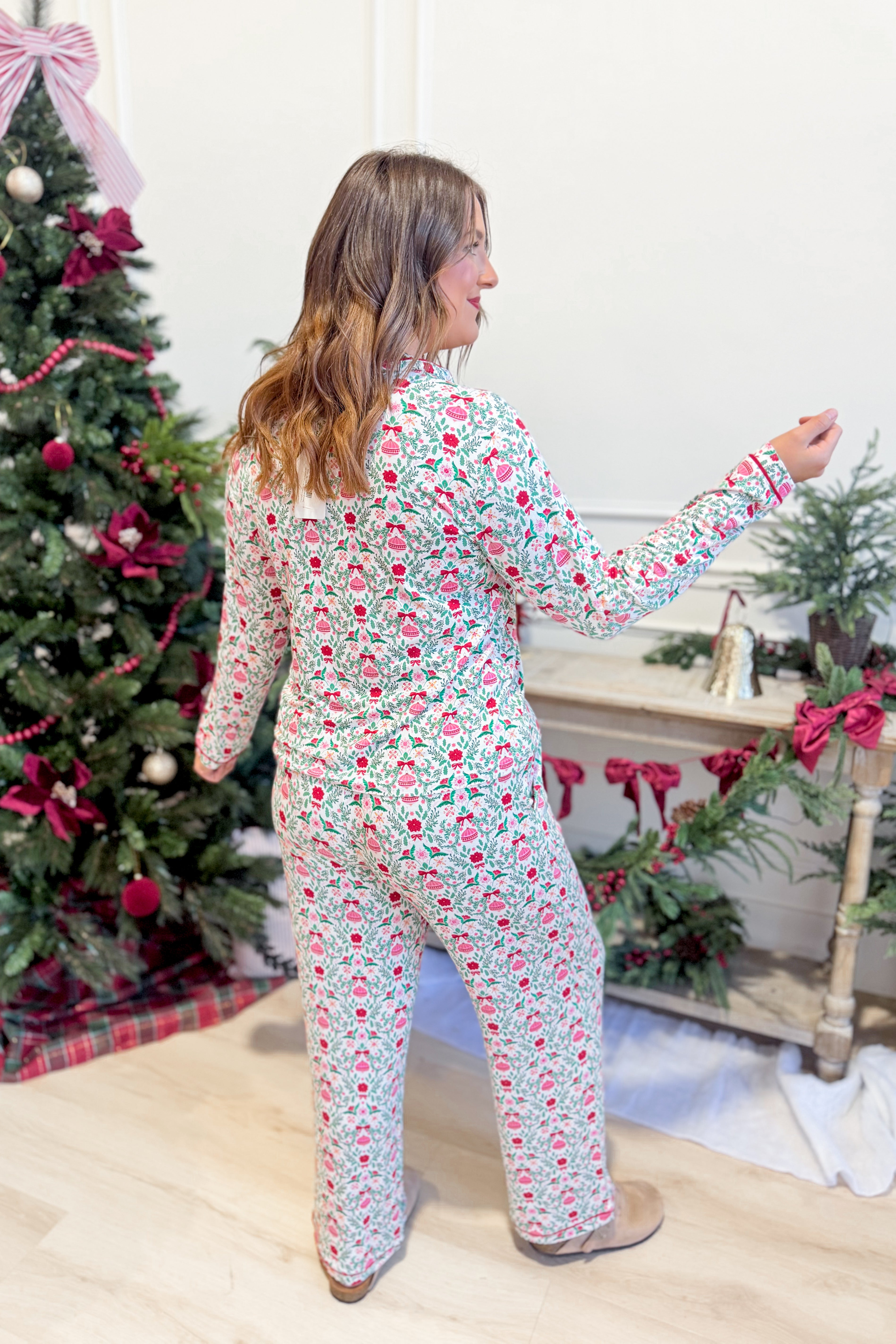 Mary Square Charlotte Trimmed With Joy pajama set with matching top and pants in 156 style
