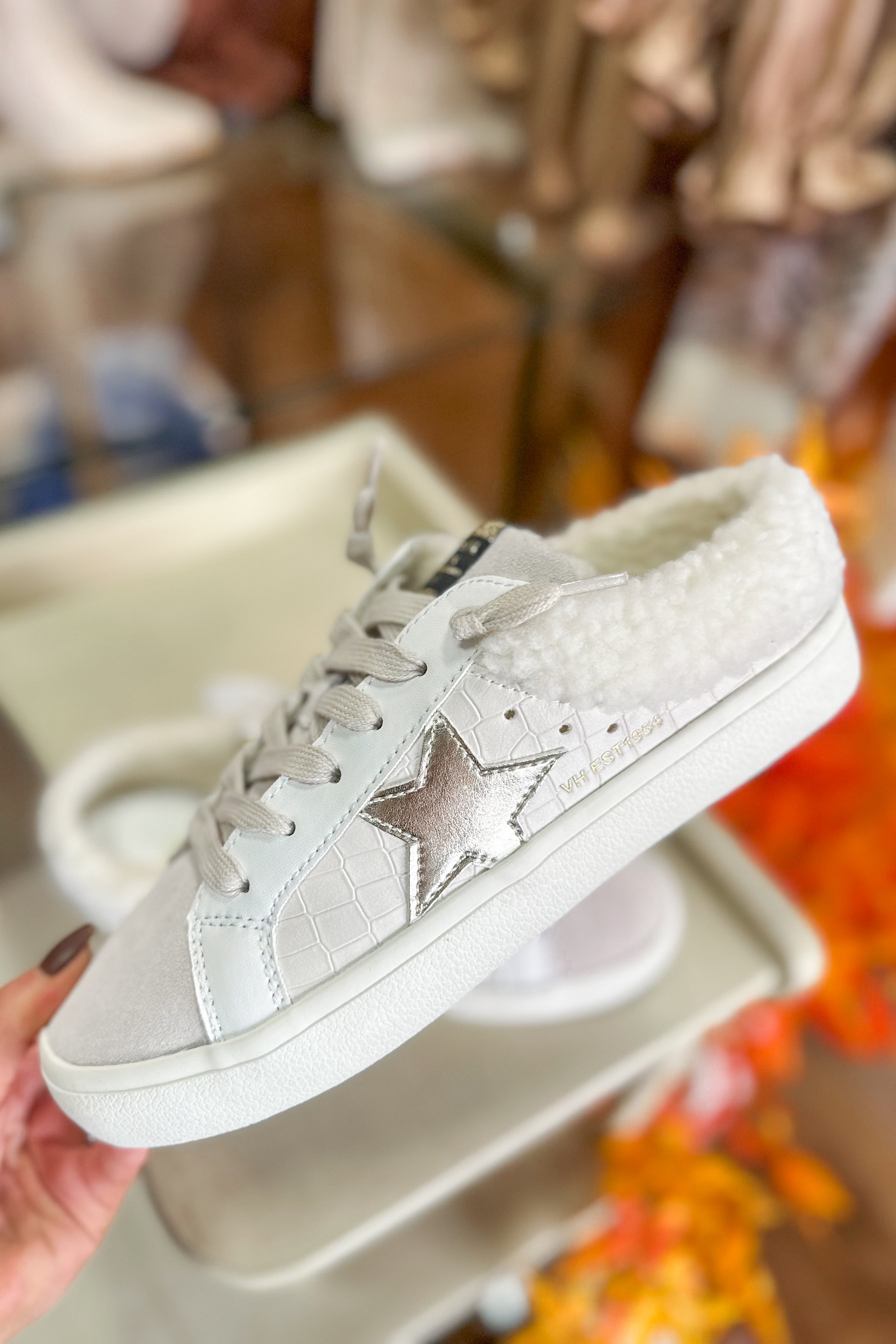 Vintage Havana Hearty 14 Nude Croco Fur Slide On Low Top Sneaker - Be You Boutique