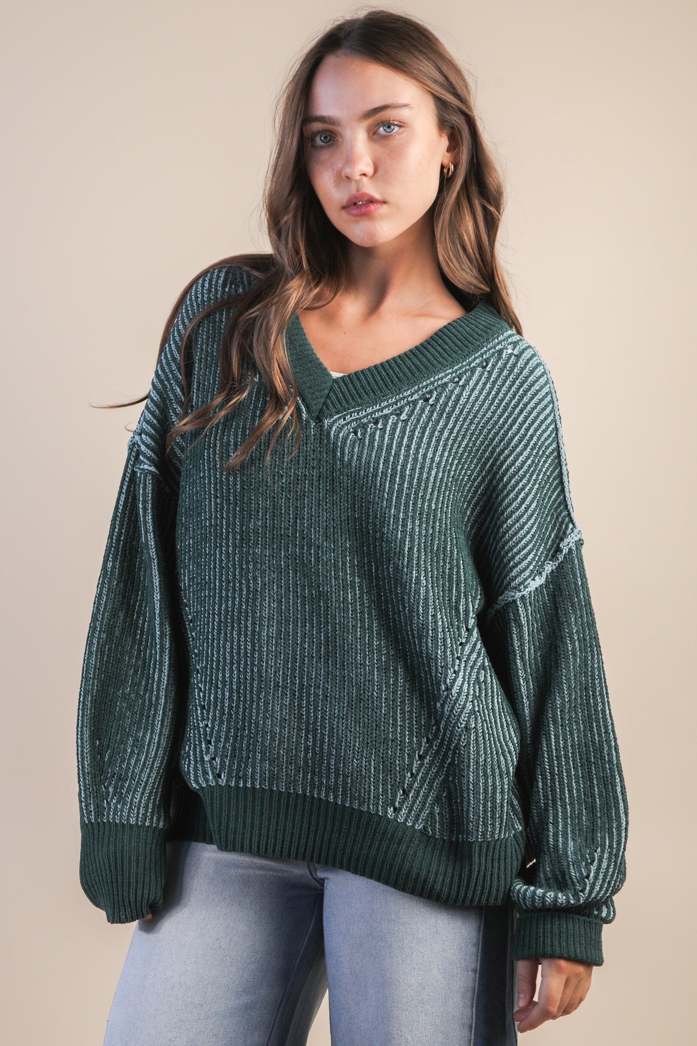 Lucy Two Toned Knit Top - Be You Boutique