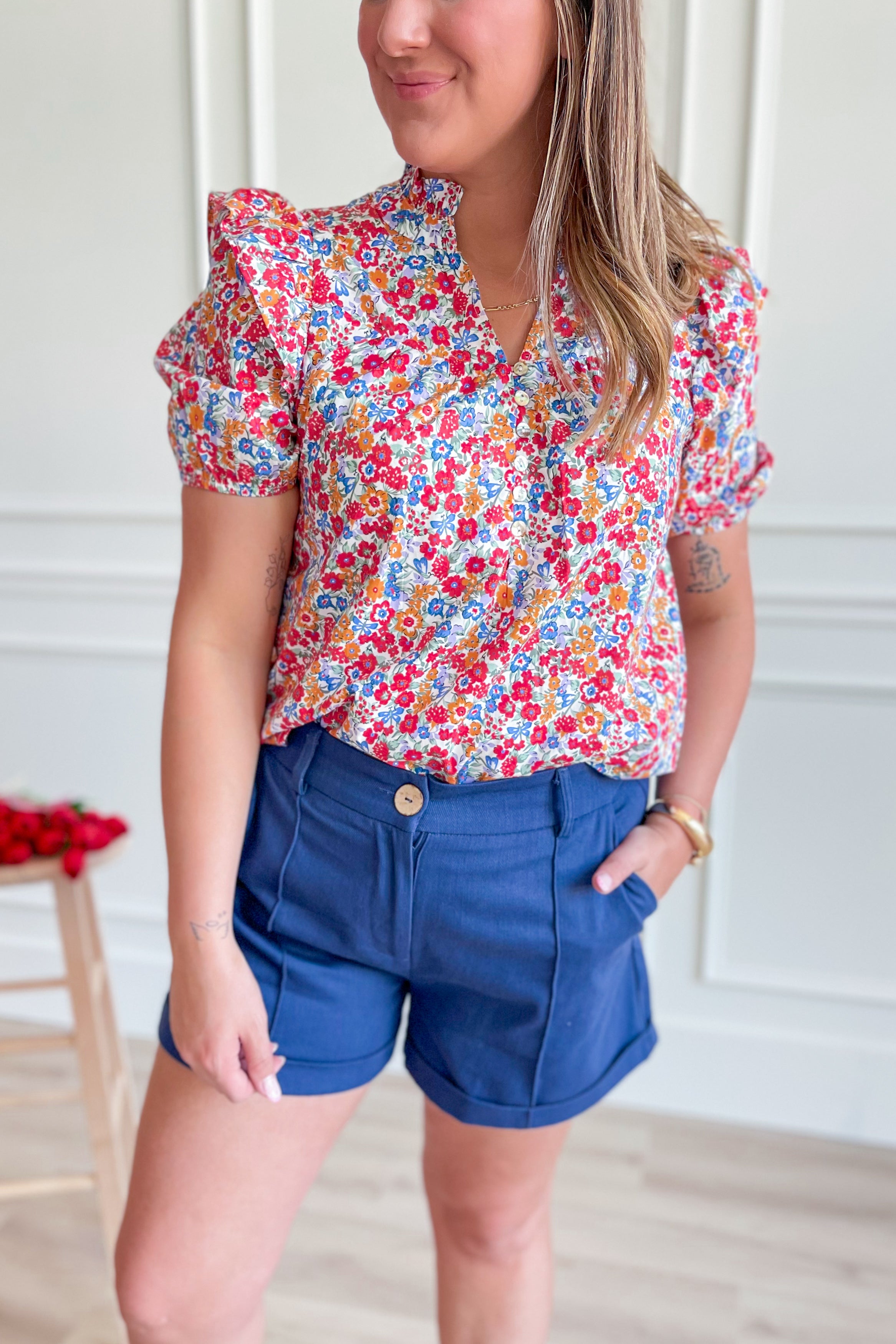 Rita Ditsy Floral Puff Sleeve Top - Be You Boutique