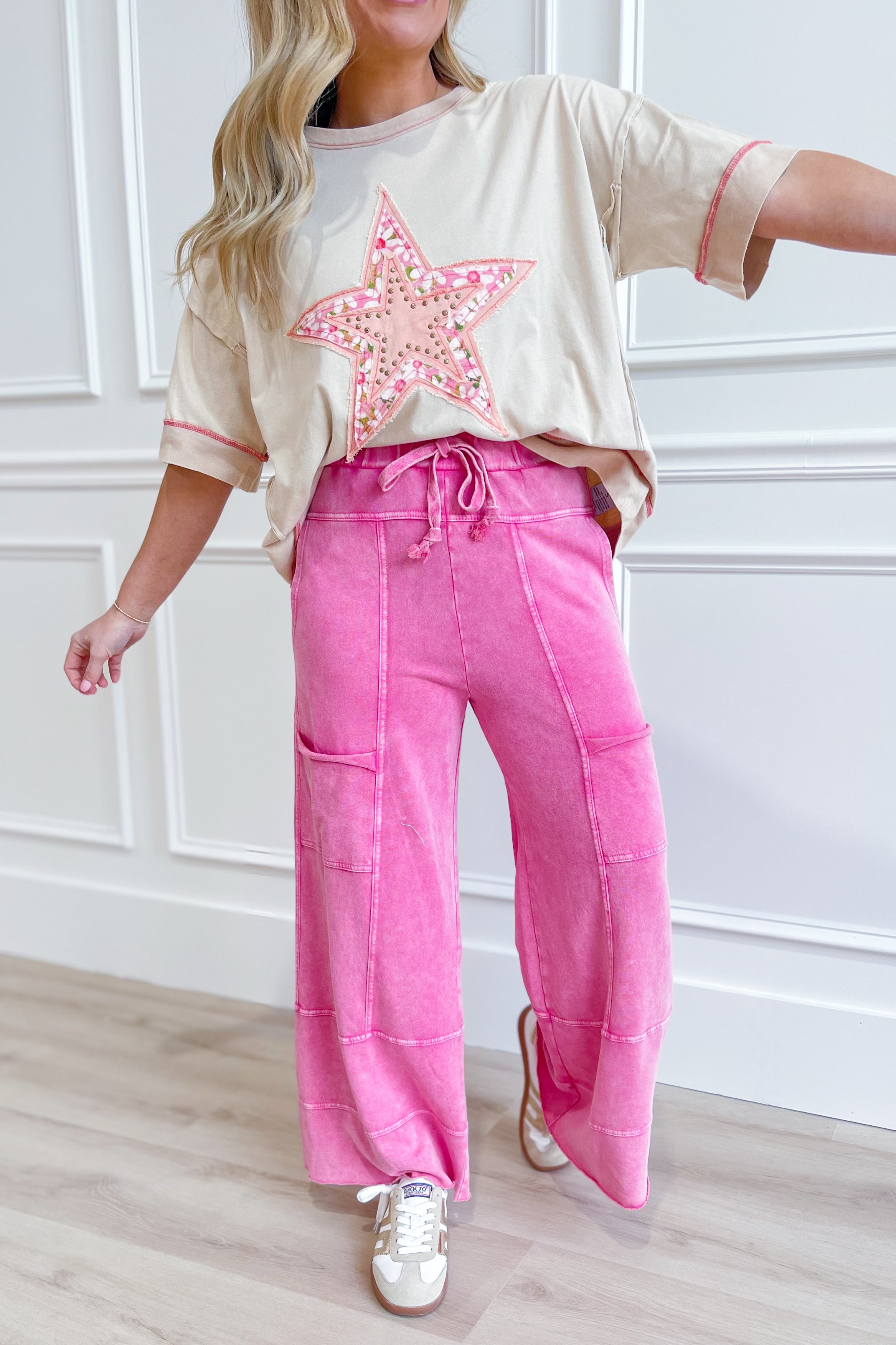 Bradley Mineral Washed Terry Knit Wide Leg Pants [S~3X] - Be You Boutique