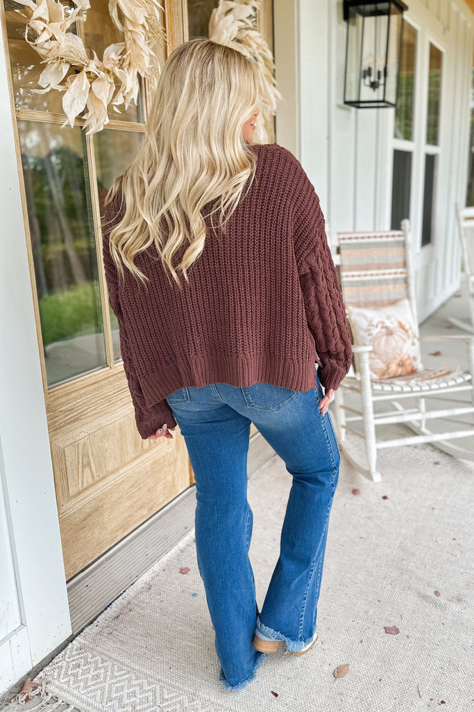 Kayden Oversize Turtle Neck Cable Knit Pullover Sweater - Be You Boutique