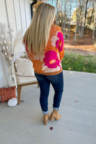 Joshua Floral Pattern Round Neck Long Sleeve Sweater - Be You Boutique