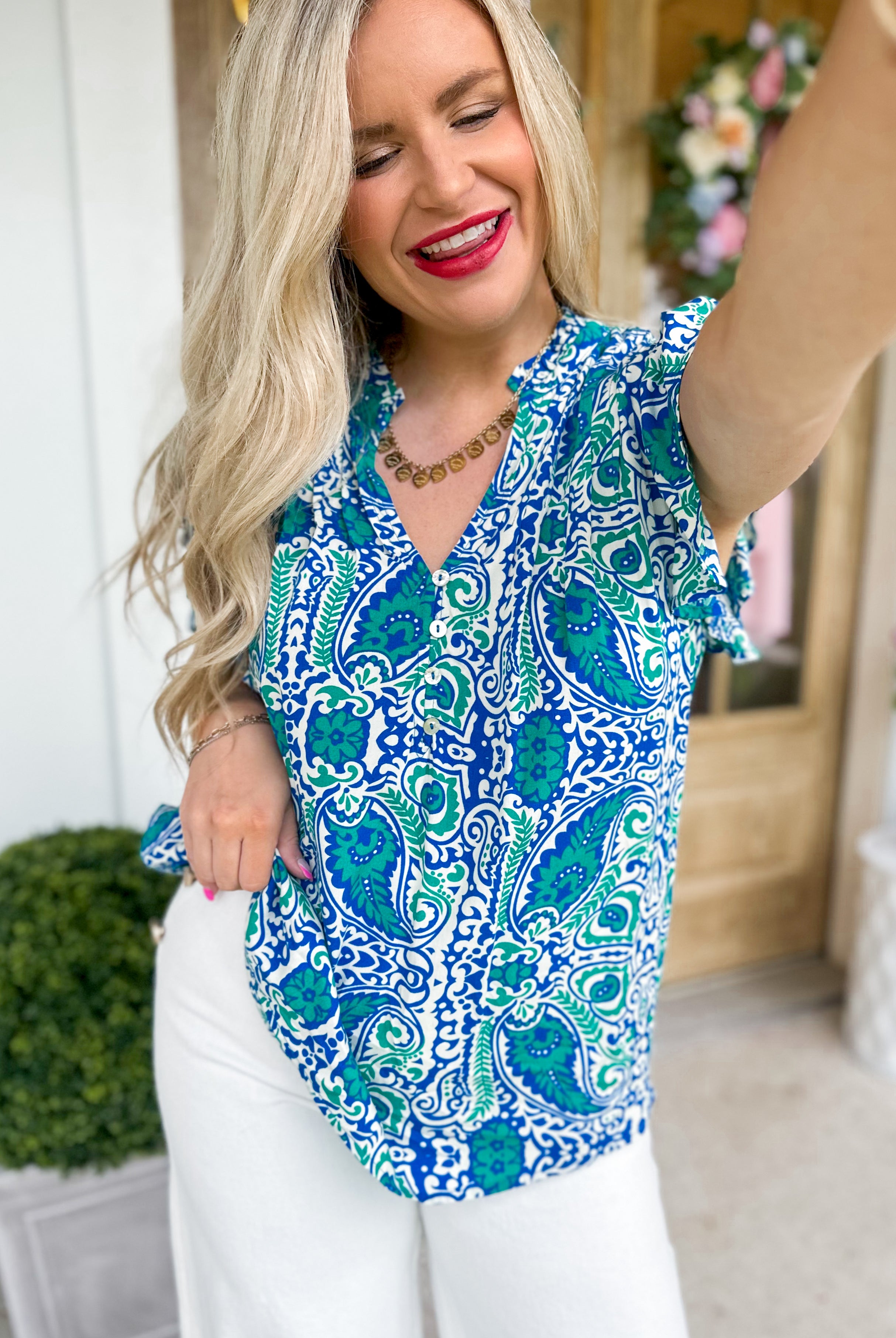 Sabrina Printed Short Sleeve Top - Be You Boutique