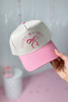 DOING MY BEST Bow Vintage Trucker Hat by Kenz Kustomz - Be You Boutique