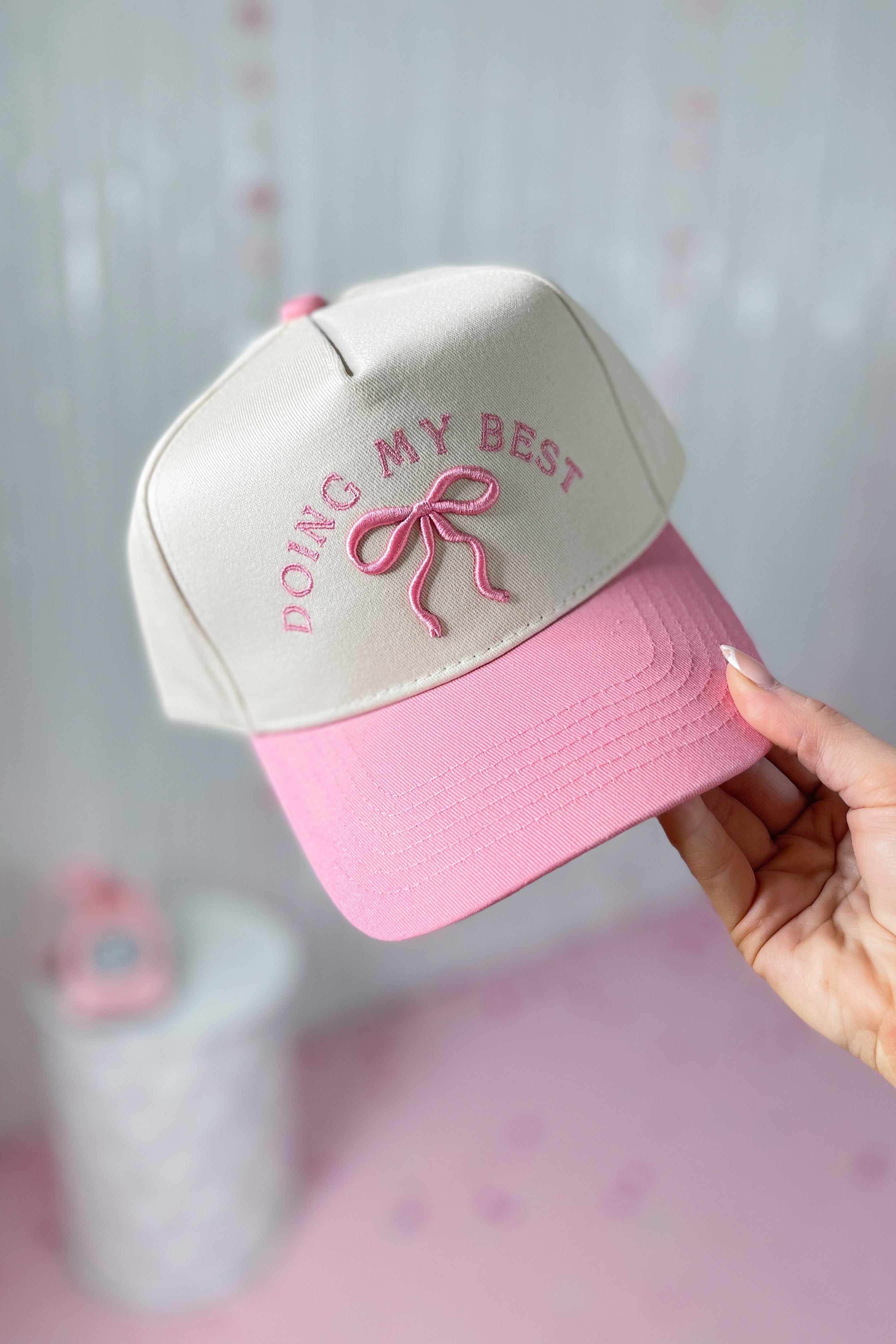 DOING MY BEST Bow Vintage Trucker Hat by Kenz Kustomz - Be You Boutique