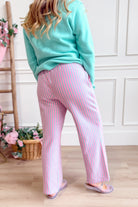 Reid Striped Drawstring Waist Pant - Be You Boutique