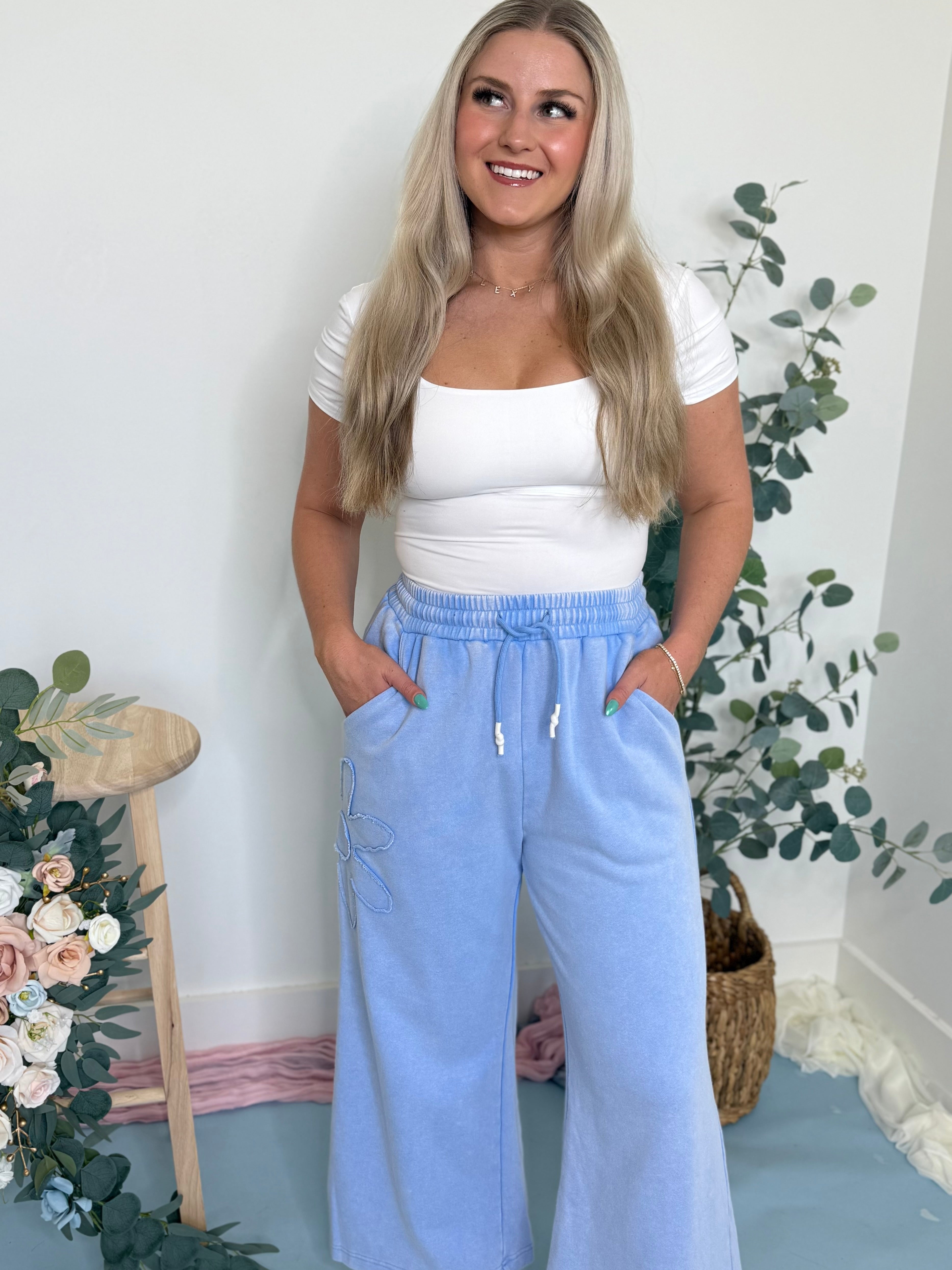 Tracey Flower Patch Pants - Be You Boutique